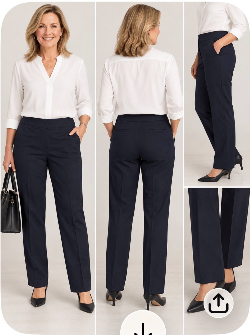 Zac & Rachel Navy Straight-Leg Dress Pants for Women